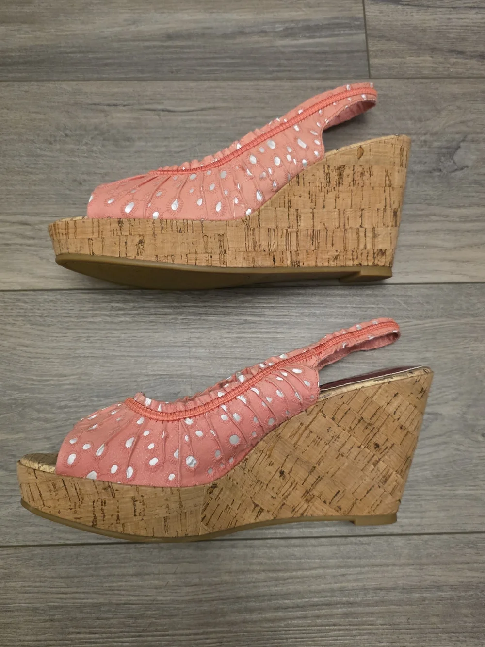 Rampage Coral Slingback Peep-Toe Wedges Size 11